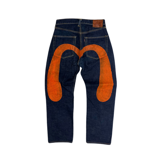 Denim Jeans EVISU Diacock Orange Logo