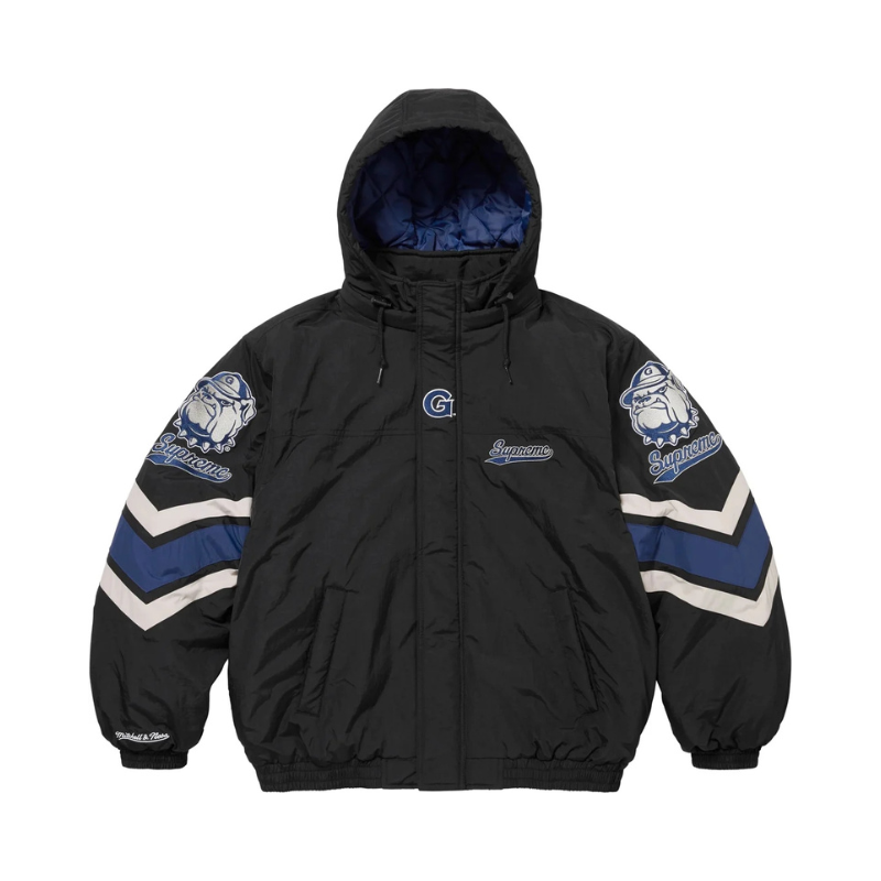 Jacket Supreme®/Mitchell & Ness NCAA Hooded Stadium Black | Supreme