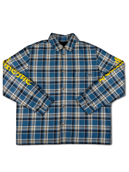 Shirt Blue Padded Flannel Jacket | Chrome Hearts