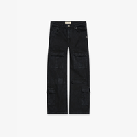 Cargo Pants Wrinkled Canvas Black | Reternity