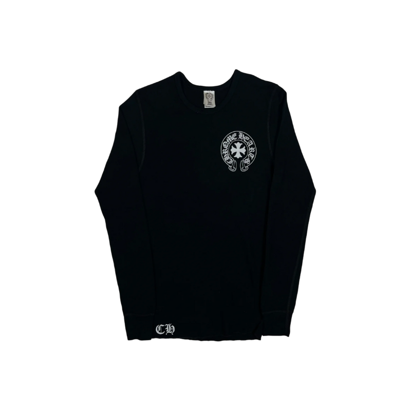 Chrome Hearts Black Horseshoe Cross Thermal Longsleeve