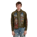 Leather Jacket Eden Leather Olive  | WhoDecidesWar