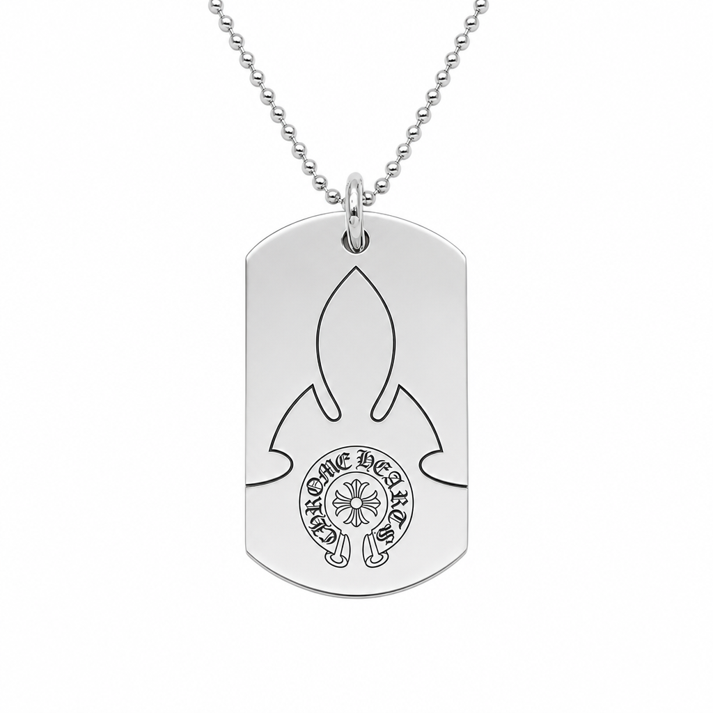 Pendant Silver Fleur Large Dog Tag | Chrome Hearts, view 5