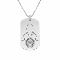 Pendant Silver Fleur Large Dog Tag | Chrome Hearts, view 5
