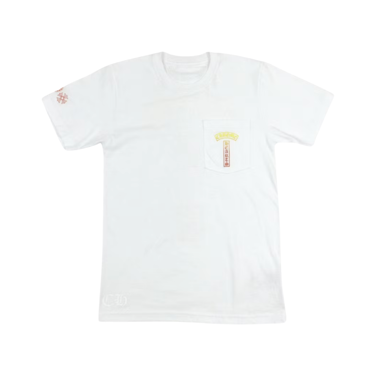 T-shirt White Orange Gradient Vertical Logo  | Chrome Hearts