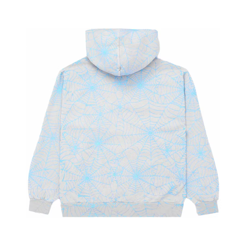 Hoodie AOP Grey/Blue  | Spider