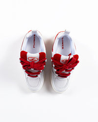 Hi-top White Red Motor | Flower Instincts