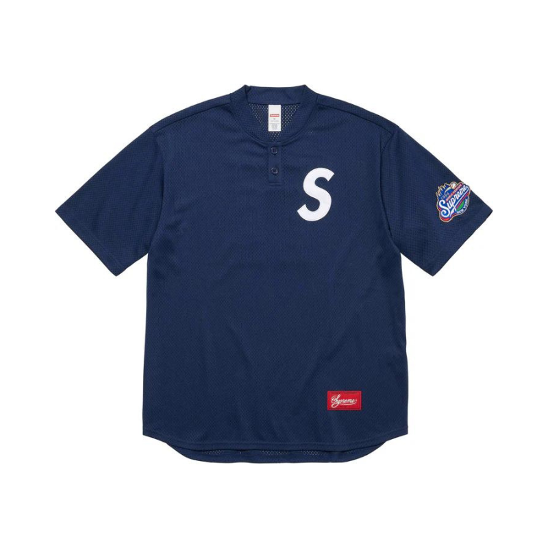T-shirt Baseball Shirt S Logo Henley Blue | Supreme