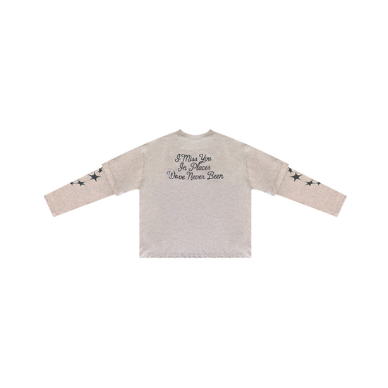 Longsleeve "I miss you" Cloud Grey | Année Lumière