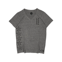 T-shirt Grey V Neck Stars Logo | Chrome Hearts