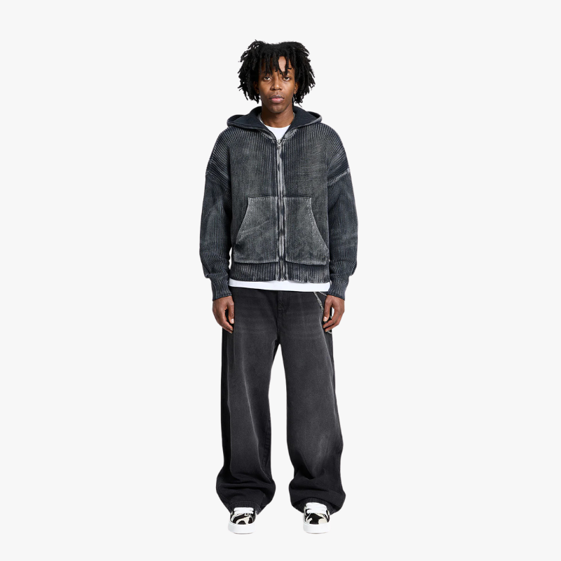 Zip Hoodie Acid Black | Reternity