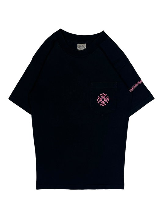 Chrome Hearts Black Pink Cross Logo Tee