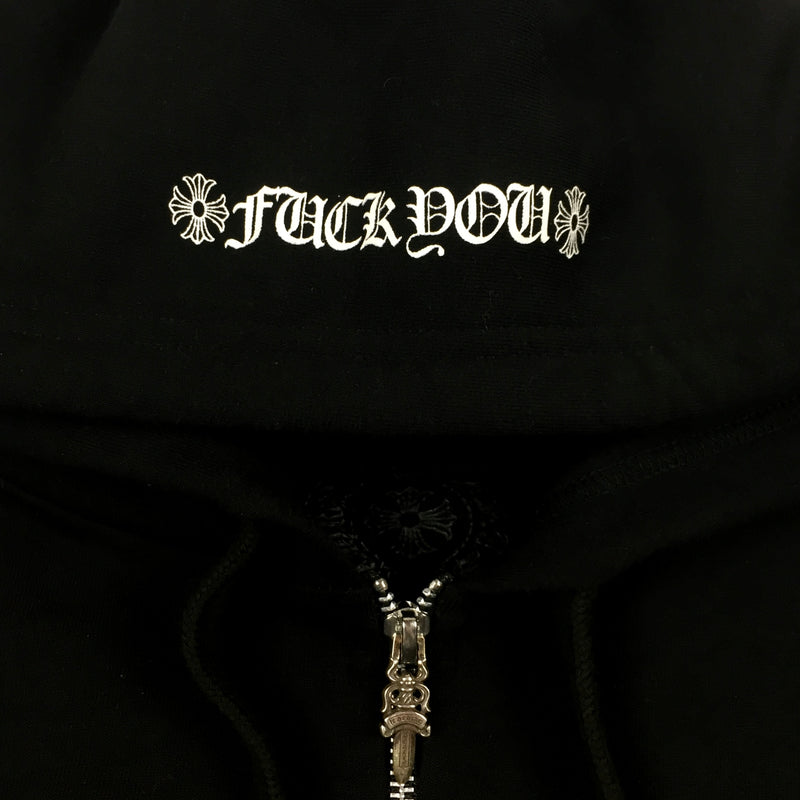 Chrome Hearts Black Fuck You Logo Zip Up Hoodie Vintage