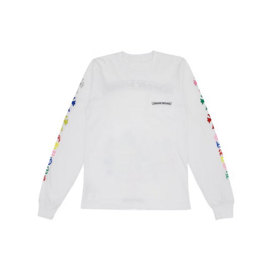 Longsleeve White Cemetery Cross Multicolor | Chrome Hearts