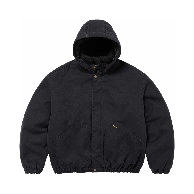 Bomber Jacket SUPREME Faux Shearling Lined Black