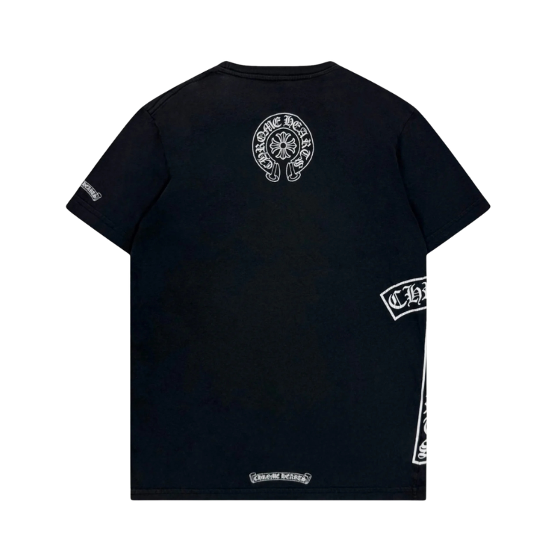 T-shirt Black Horseshoe Vertical Logo  | Chrome Hearts