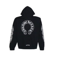 Zip Hoodie Black Horseshoe Logo | Chrome Hearts