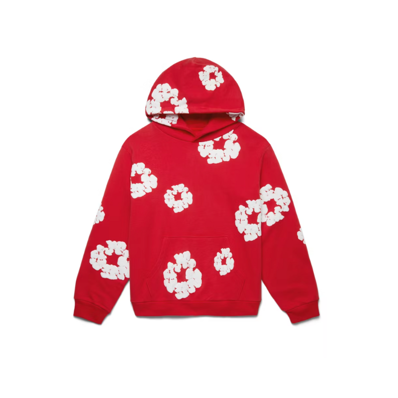Hoodie Cotton Wreath Red | Denim Tears