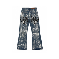 Jeans Demi Flare Fit Luster Wash With Patches Silver | WhoDecidesWar, view 4