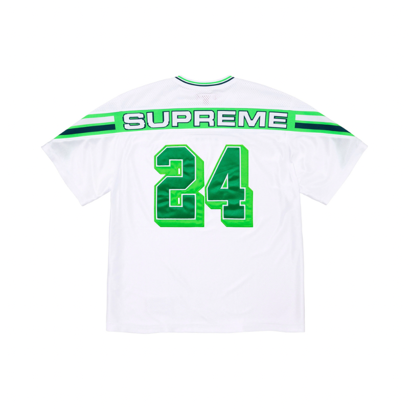 Jacquard Rib SUPREME Football Jersey White