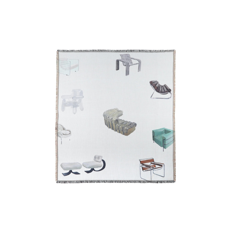 Home Decor Iconic Chairs Woven Throw | Curves