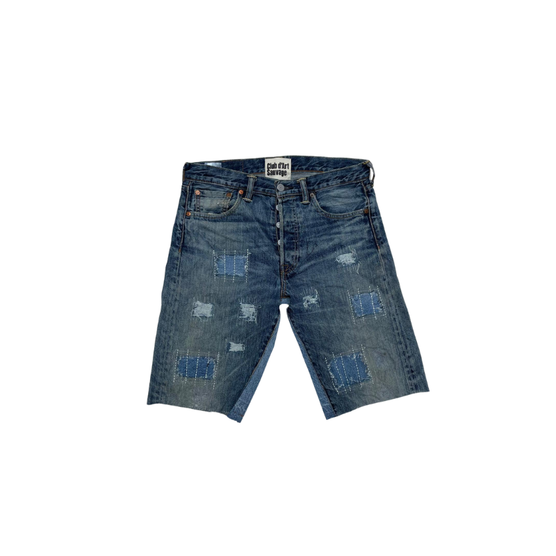 Short CLUB D'ART SAUVAGE blue patch