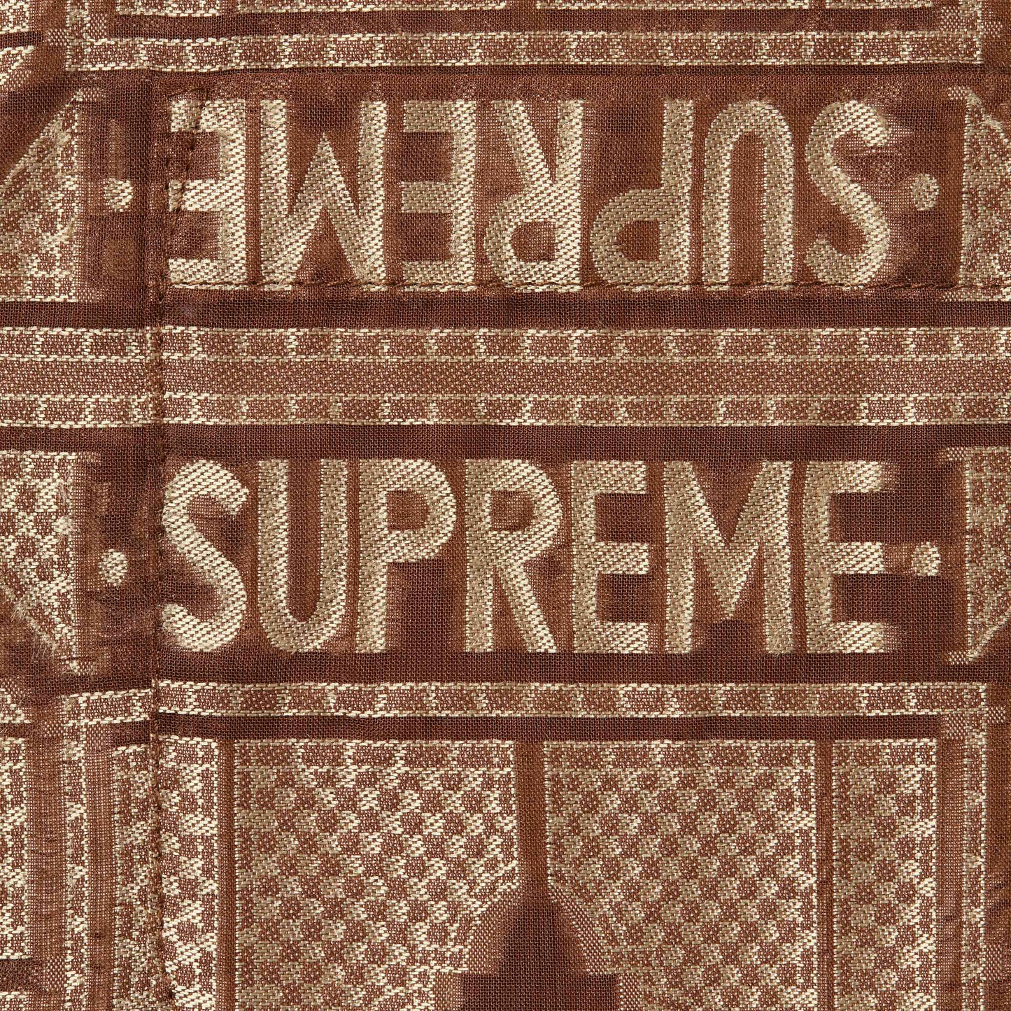 Supreme Tray Jacquard S/S Shirt Brown