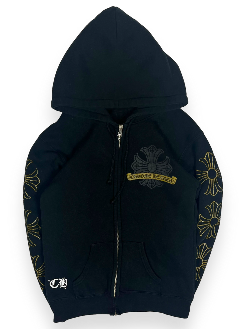 Chrome Hearts Gold Cross Logo Thermal Hoodie