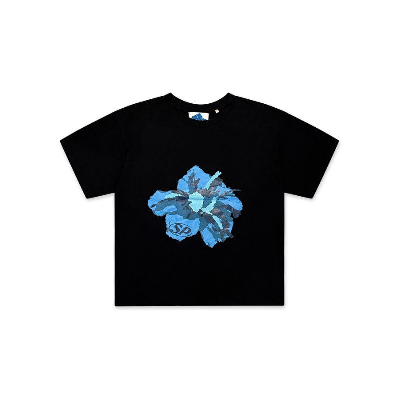 T-shirt Black Flower Logo | StudioPolyvalent