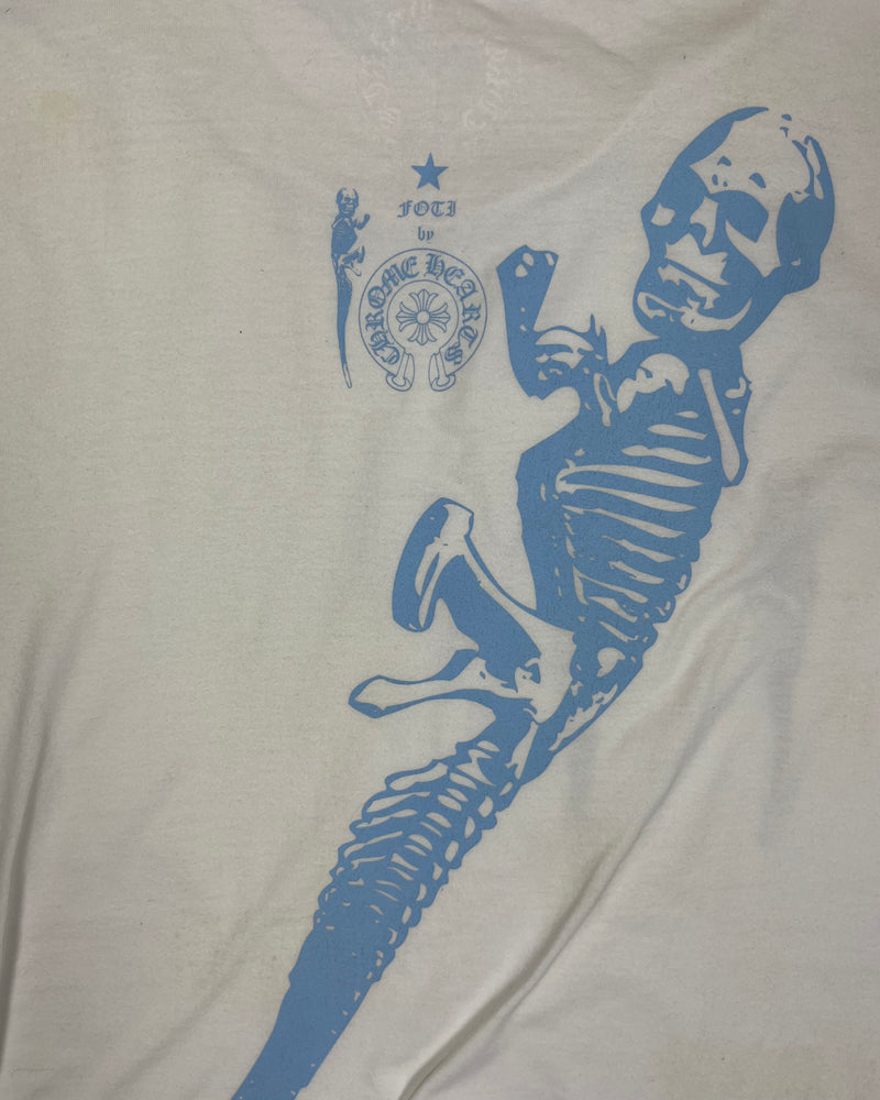 Chrome Hearts White Blue Skeleton Tee Vintage