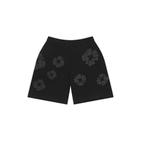 Shorts Cotton Wreath Full Black | Denim Tears
