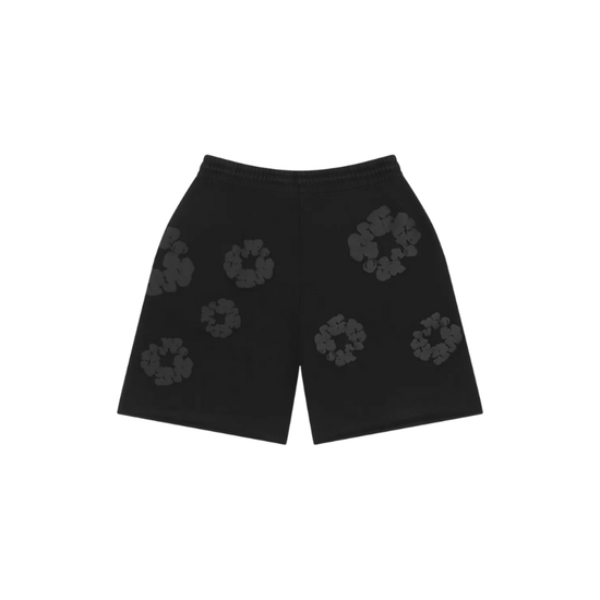 Shorts Cotton Wreath Full Black | Denim Tears
