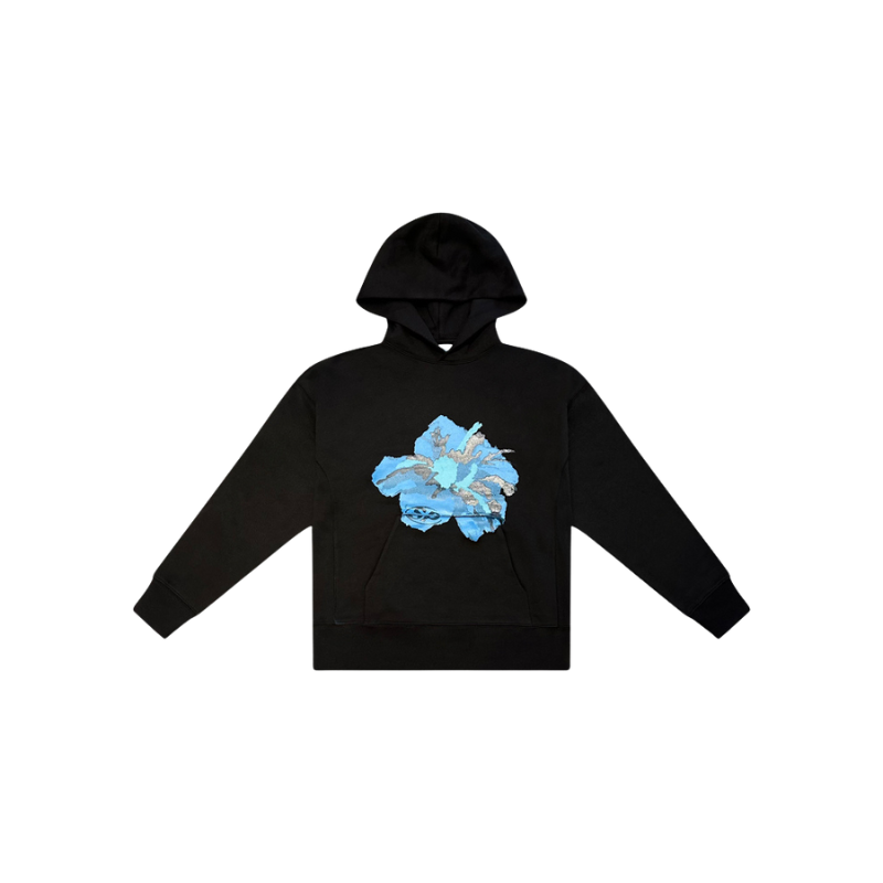 Hoodie Black Flower Logo | StudioPolyvalent