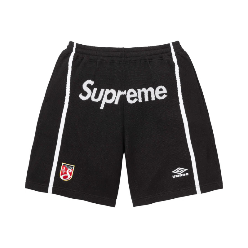 Short de football en tricot noir | Supreme x Umbro
