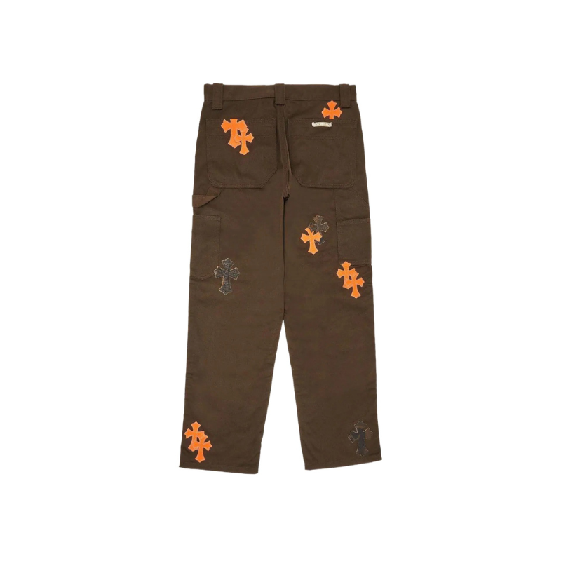 Denim Pants Carpenters Cross Patch Brown Orange | Chrome Hearts, view 4