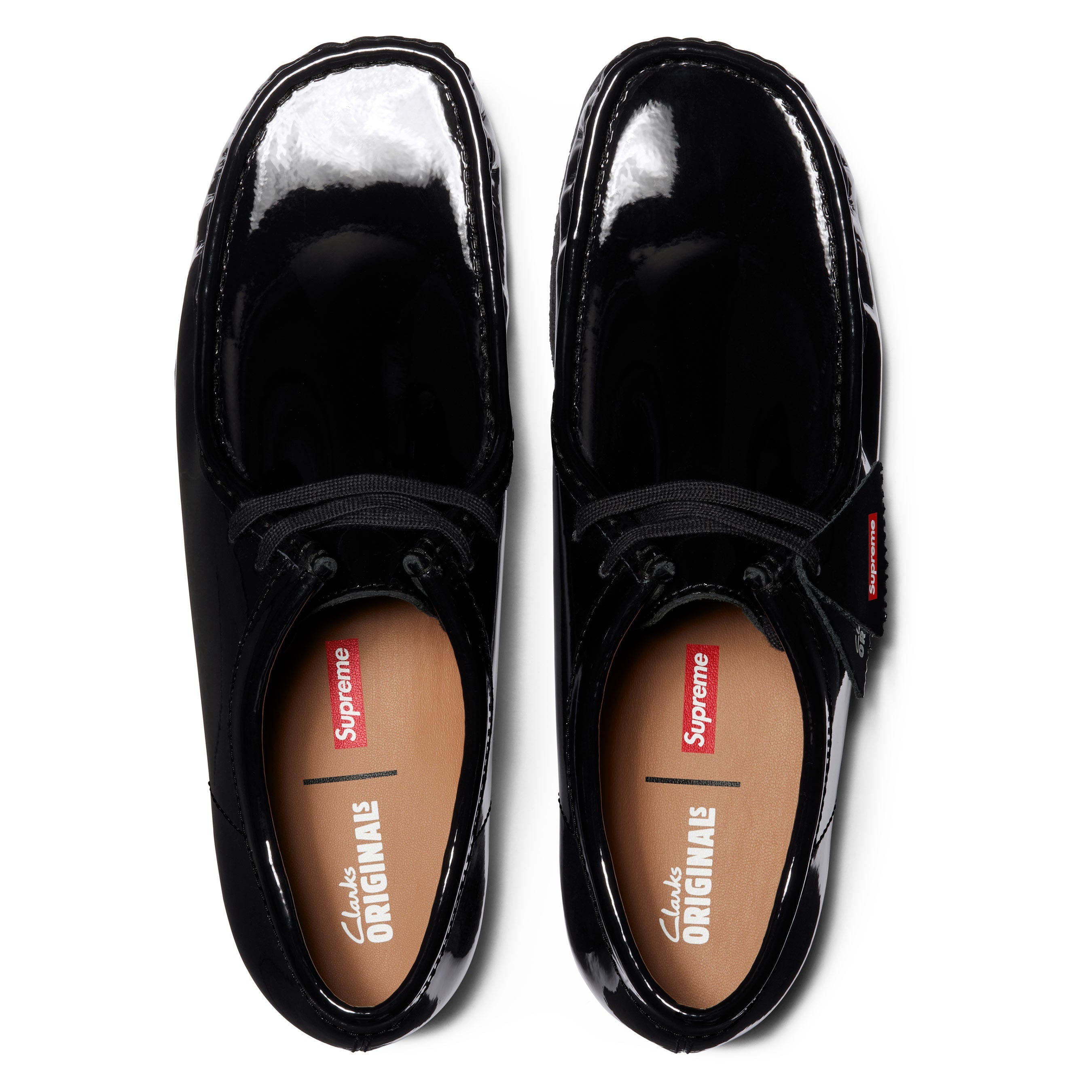 Clarks Wallabee x Supreme Patent black