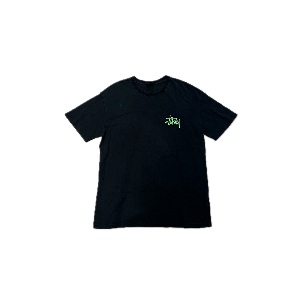 Stüssy Black Green Logo Tee