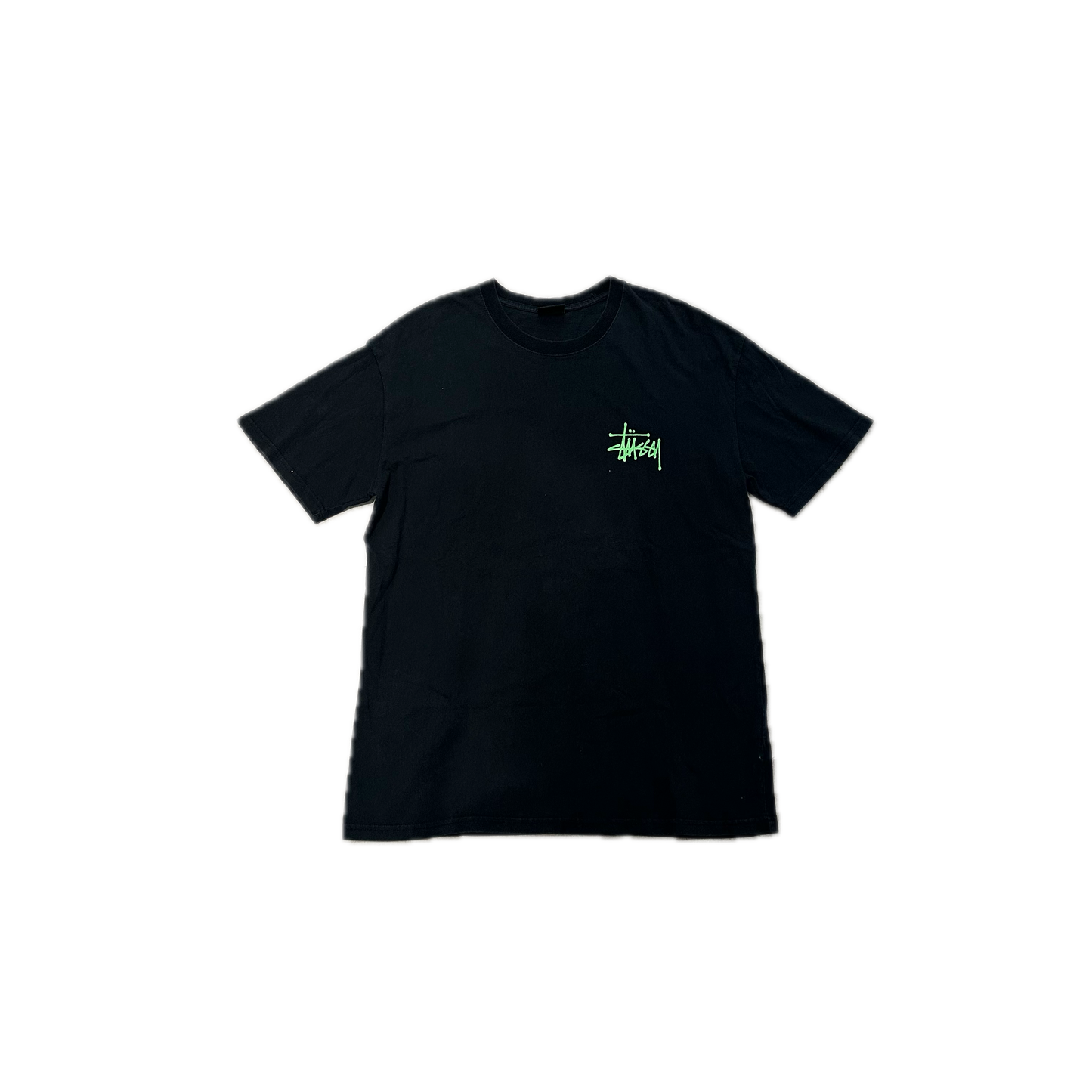 Stüssy Black Green Logo Tee