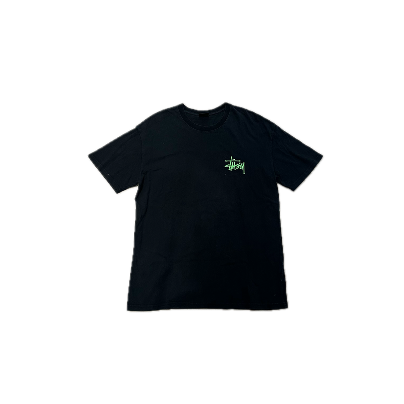 Stüssy Black Green Logo Tee