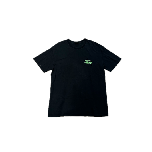 Stüssy Black Green Logo Tee