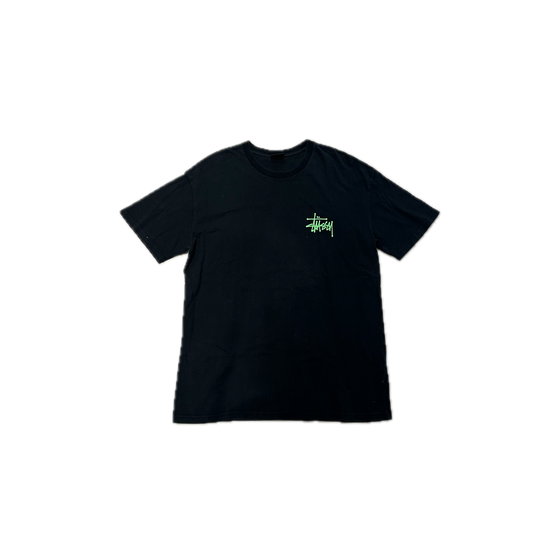 T-shirt Black Green Logo | Stussy