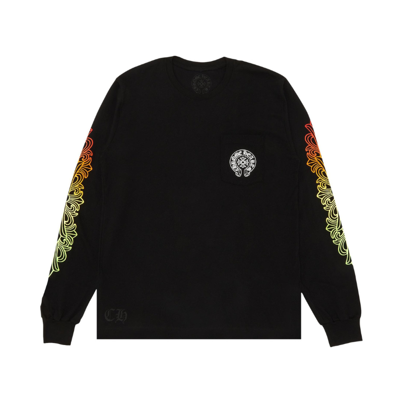 Chrome Hearts Floral Sleeve Gradient Long-Sleeve T-Shirt 'Black'