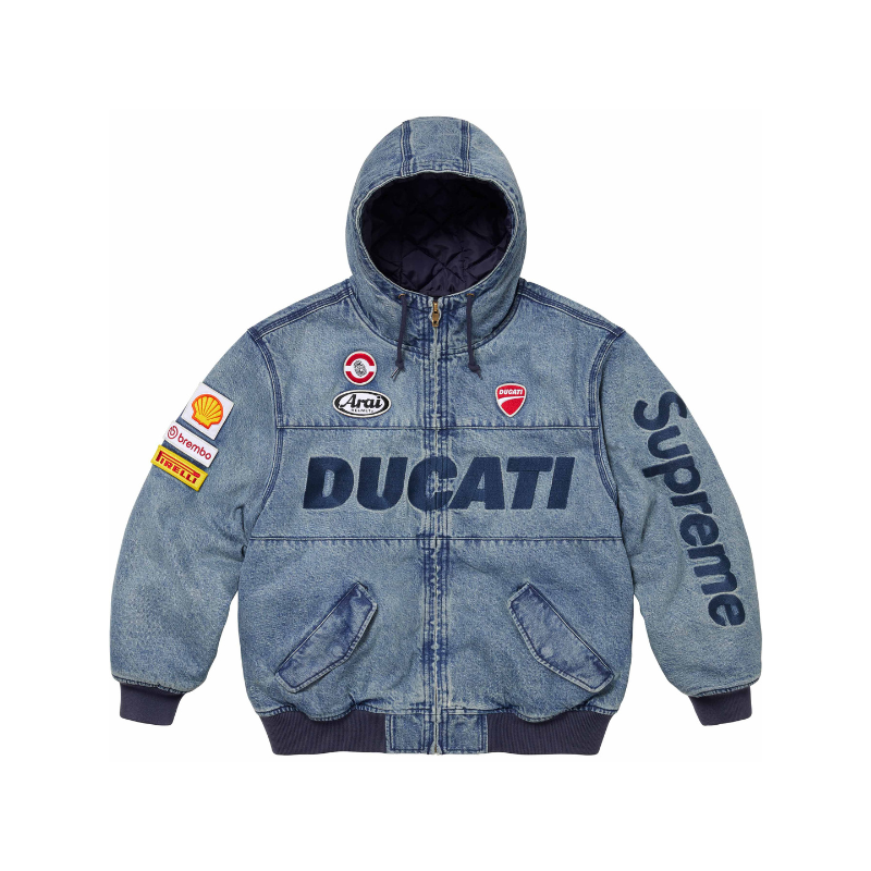 Supreme Ducati Hooded Racing Jacket Blue