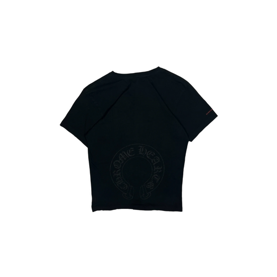 T-shirt Black Red Tonal Horseshoe Logo | Chrome Hearts