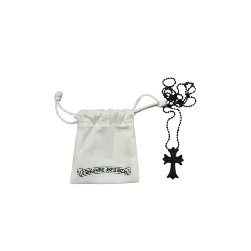 Necklaces Black Silicone Cross | Chrome hearts