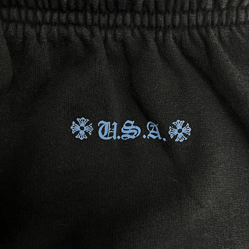 Chrome Hearts Black Blue Spellout Logo Trackpants Vintage