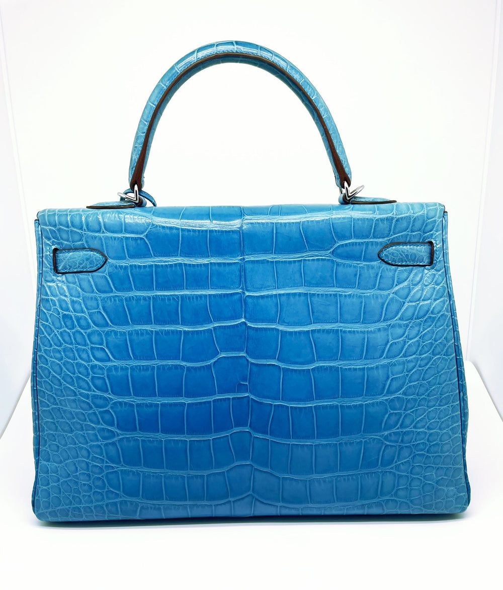 Kelly 35 Alligator Blue Mykonos | Hermes