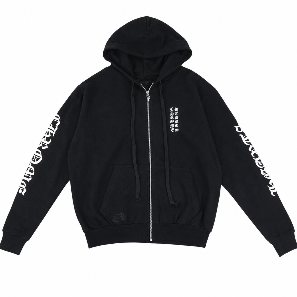 Zip Hoodie Vertical Logo | Chrome Hearts, Hype clothes
