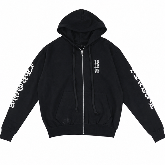 Zip Hoodie Vertical Logo | Chrome Hearts