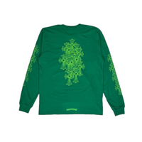 Longsleeve Cemetery Cross Kelly Green/Glo Green | Chrome Hearts — Hype clothes — view 2